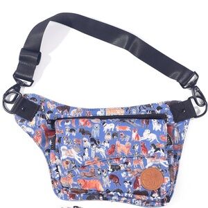 Stylish Dog Print Crossbody Bag in Blue